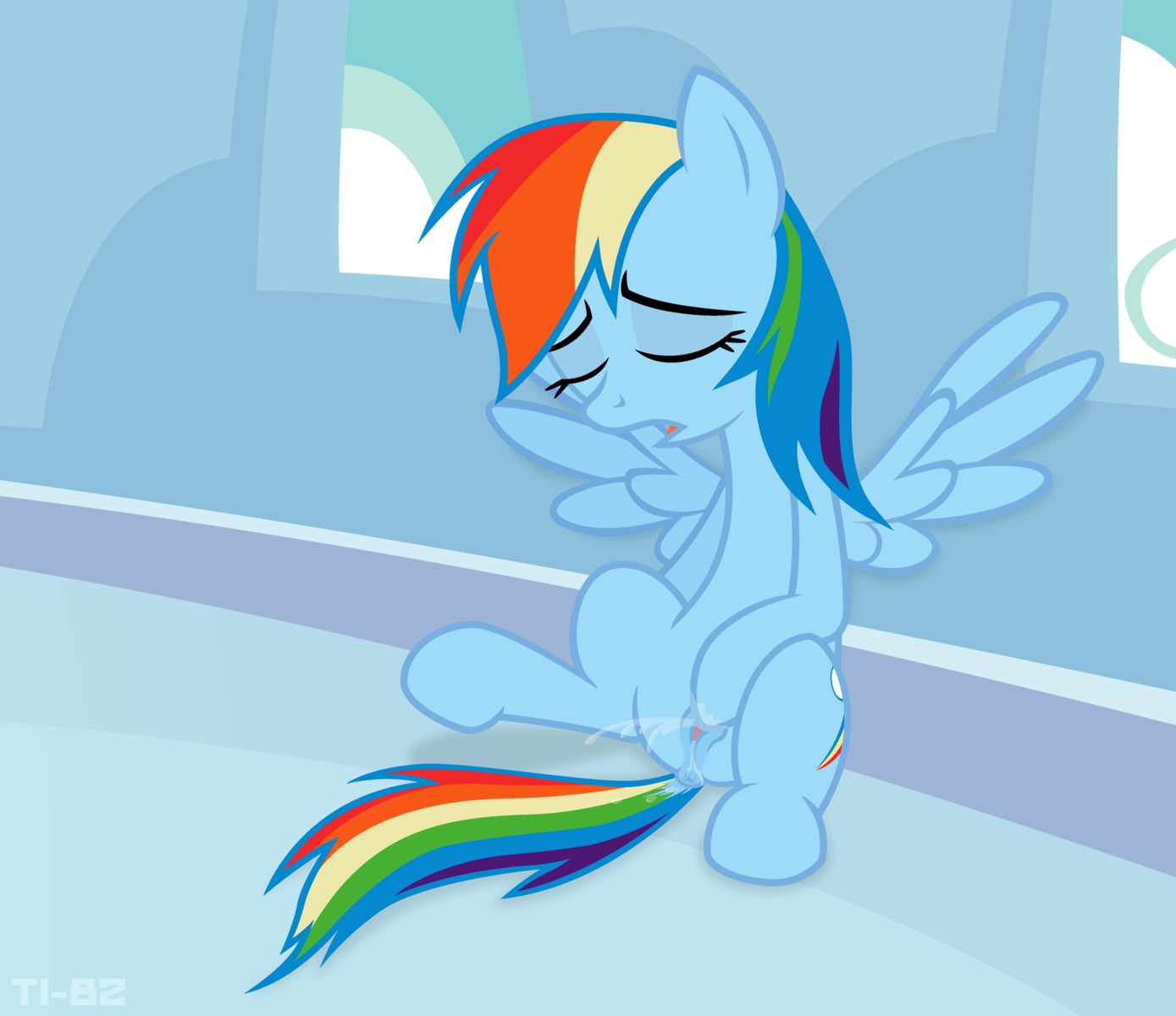 blue_body blue_feathers blue_fur bodily_fluids e621 ejaculation equid equine eyes_closed feathered_wings feathers female feral friendship_is_magic fur genital_fluids genitals hair hasbro hi_res mammal masturbation multicolored_hair multicolored_tail my_little_pony mythological_creature mythological_equine mythology nude orgasm pegasus rainbow_dash_(mlp) rainbow_hair rainbow_tail sitting solo spread_legs spreading tail ti-82 vaginal vaginal_fluids vaginal_masturbation vaginal_squirting vulva wings