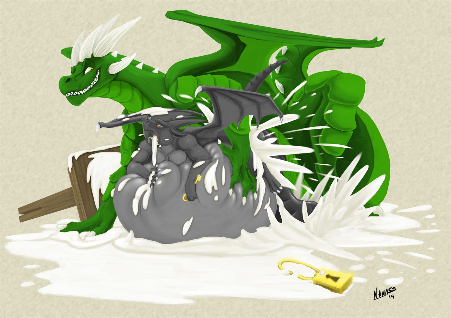 2_penises acordviridis anal anal_penetration animal_genitalia animal_penis anthro anthro_on_feral anthro_penetrated belly bestiality big_belly bodily_fluids cum cum_from_mouth cum_in_mouth cum_inflation cum_inside cum_through dominant dragon duo e621 excessive_cum excessive_genital_fluids feral feral_penetrating feral_penetrating_anthro genital_fluids genitals hemipenes hi_res huge_belly hyper hyper_belly hyper_cum inflation key larger_dom larger_male living_condom lock lying lying_on_self male male/male male_on_feral male_penetrated male_penetrating male_penetrating_male membrane_(anatomy) membranous_wings multi_genitalia multi_penis mythological_creature mythological_scalie mythology niv100 nol nude on_front orgasm penetration penis restraints scalie sex size_difference size_play smaller_male stocks tail wings