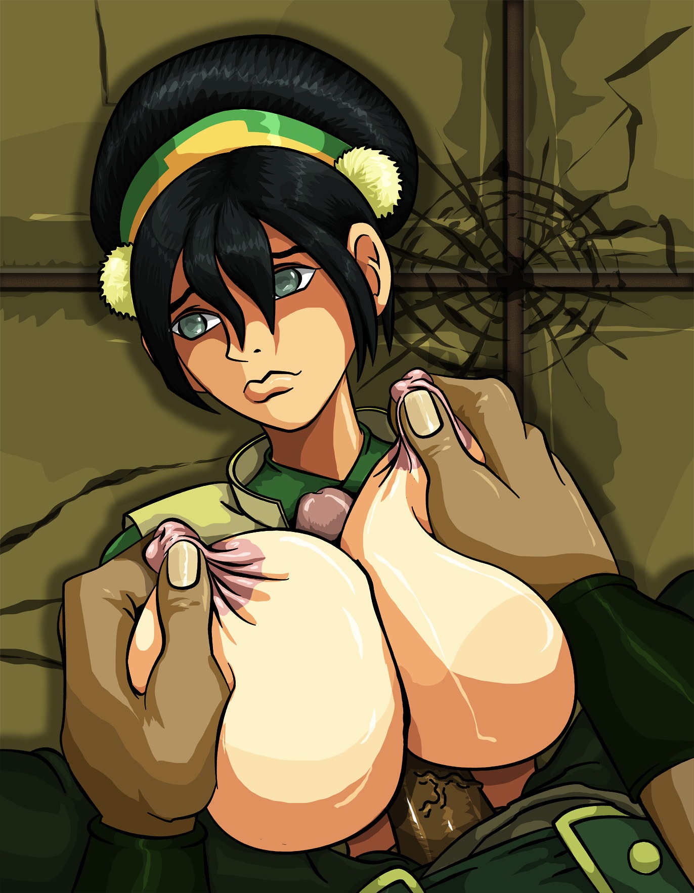 1boy 1girls age_difference arcticwinds asian asian_female asian_male avatar_legends avatar_the_last_airbender big_breasts breasts chinese_female chinese_male clothing earth_kingdom female human intraracial large_breasts looking_away male male/female nipple_tweak older_male outercourse paizuri penis pov rule34 straight straight_hair the_boulder titfuck toph_bei_fong unseen_male_face younger_female