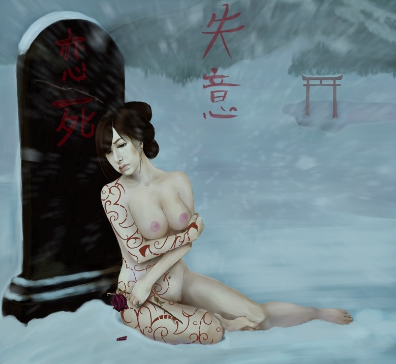 1girls dc dc_comics despair female flower flowers gravestone nipples rule34 snow tagme tattoo tattoos the_sandman translation_request vertigo_comics