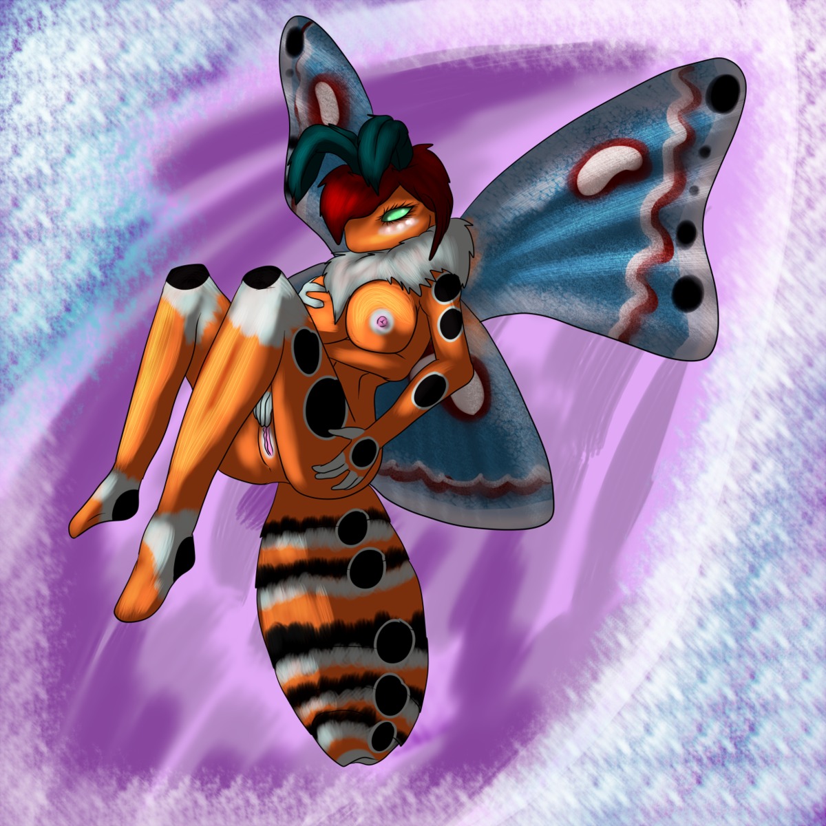 1:1 aerowyld antennae_(anatomy) arthropod arthropod_abdomen breast_grab breasts cecropia_moth e621 female fondling genitals green_eyes hand_on_breast hi_res insect insect_wings lepidopteran moth multi_arm multi_limb nipples non-mammal_breasts non-mammal_nipples pink_nipples saturniid self_fondle solo vulva wings