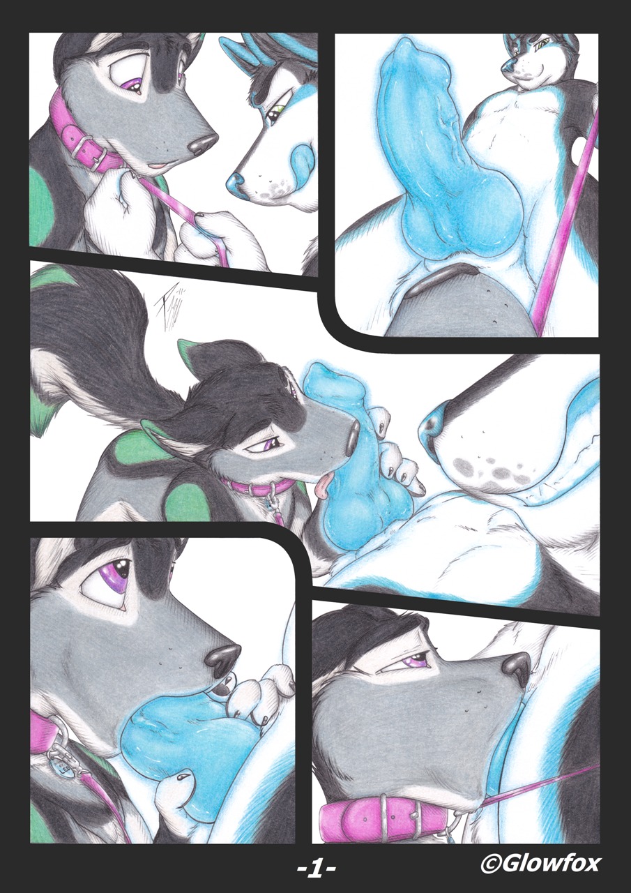 2012 aeznon animal_genitalia animal_penis anthro balls blue_penis canid canine canine_genitalia canine_penis canis collar comic deep_throat domestic_dog dominant dominant_male duo e621 erection fellatio femboy genitals glowfox hi_res husky knot knotting leash leo_(thetwfz) male male/male male_penetrated male_penetrating male_penetrating_male mammal multiple_scenes nordic_sled_dog oral oral_knotting oral_penetration penetration penile penis sex spitz submissive submissive_male tail wolf