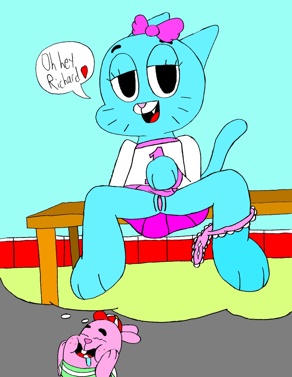 anthro cartoon_network domestic_cat feline female furry lagomorph nicole_watterson rabbit random_anon richard_watterson rule34 tagme the_amazing_world_of_gumball
