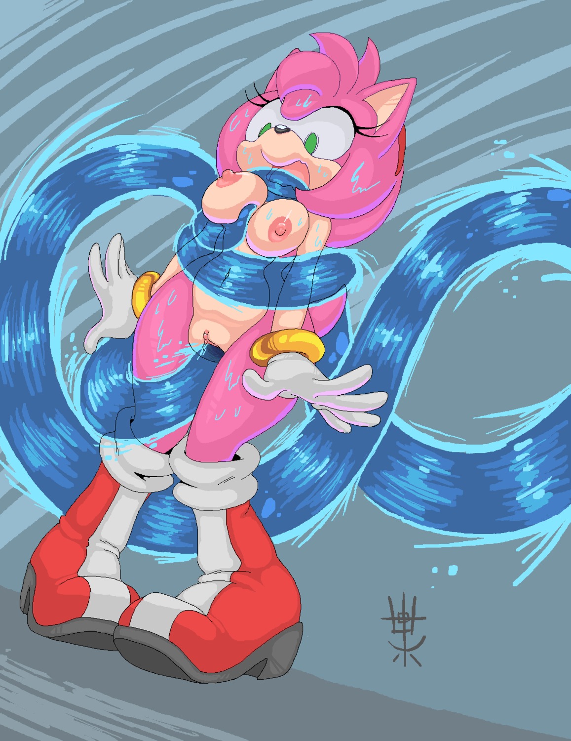amy_rose anthro bondage boots breasts chaos_(sonic) female fur gloves green_eyes grope hair hairband hedgehog mammal naked_footwear nipples nude penetration pink pink_fur pink_hair pussy rape rule34 sega sex sif_(artist) sonic_(series) sonic_adventure sonic_the_hedgehog_(series) tentacle tentacle_rape vaginal_penetration