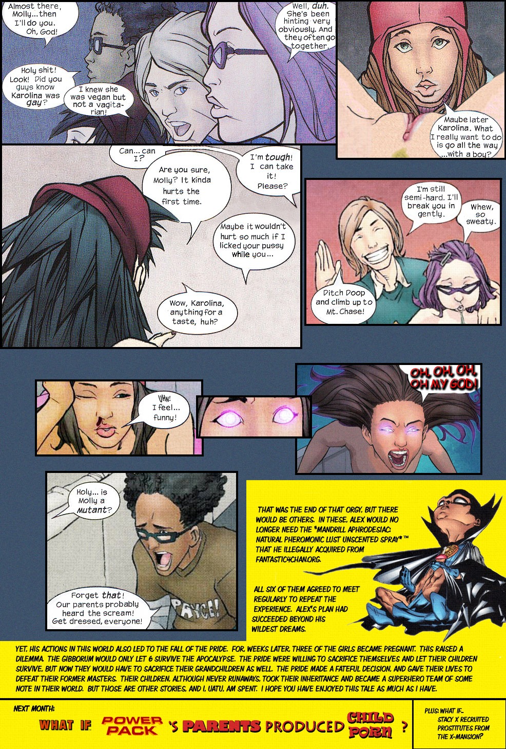 adrian_alphona alex_wilder chase_stein comic english_text female gert_yorkes iwcwlt karolina_dean marvel marvel_comics molly_hayes nico_minoru rule34 runaways straight_hair uatu what_if...?