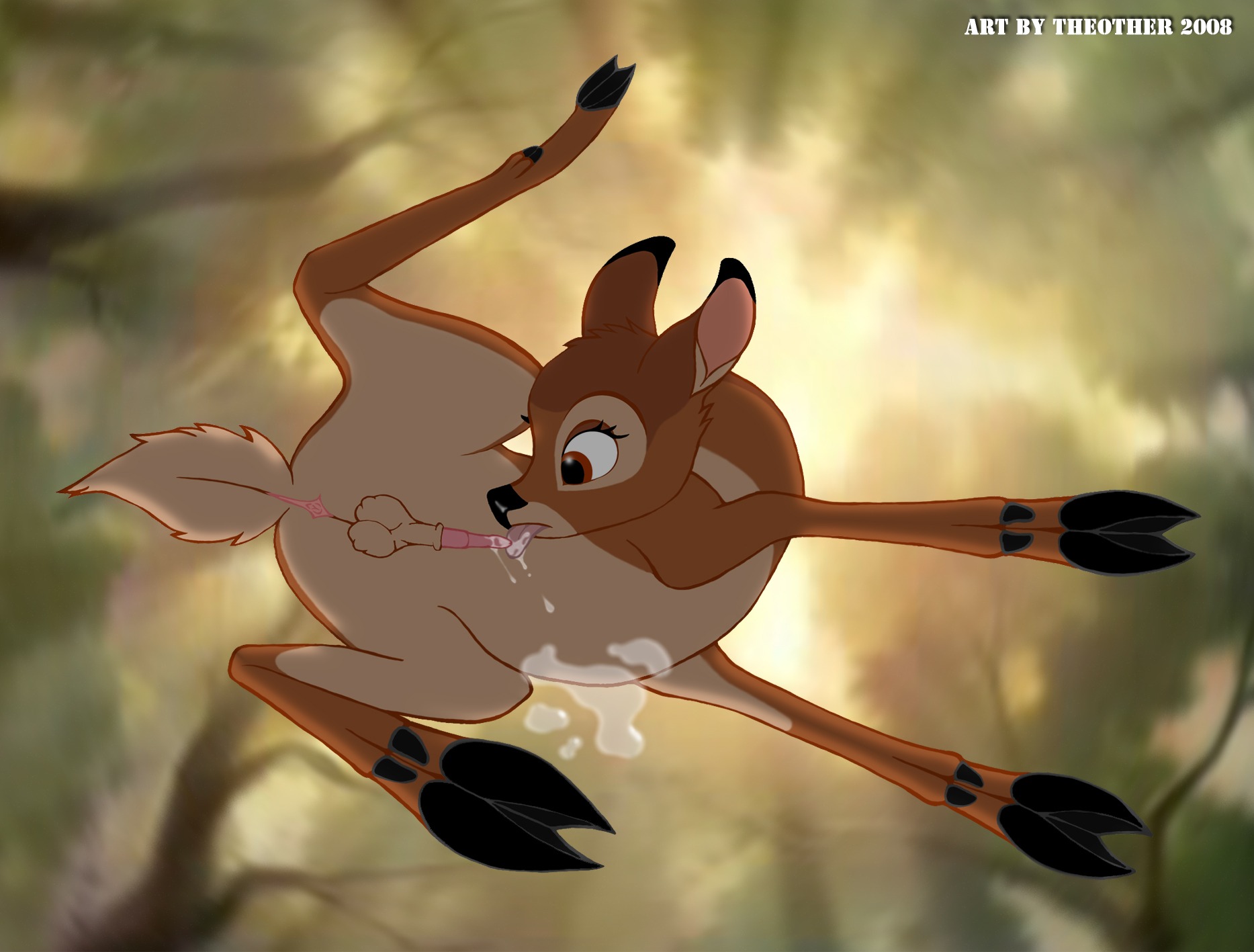 2008 anatomically_correct anatomically_correct_genitalia anatomically_correct_penis animal_genitalia animal_penis anus auto_penis_lick autofellatio balls bambi bambi_(film) bodily_fluids brown_eyes cervine_genitalia cervine_penis cum cum_on_own_tongue cum_on_self cum_on_tongue deer disney dripping e621 erection feral genital_fluids genitals hi_res hooves licking male mammal masturbation mule_deer new_world_deer oral oral_masturbation penile penile_masturbation penis self_lick solo theother tongue tongue_out young young_feral