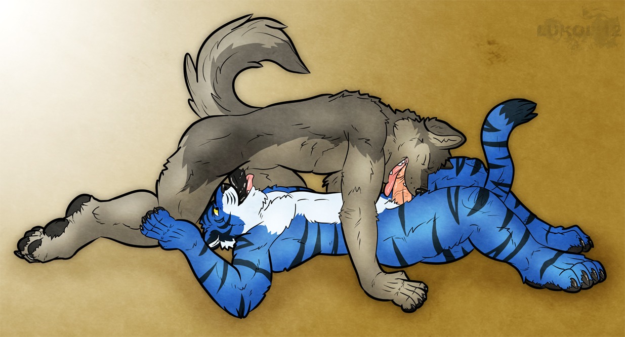 2012 69_position anthro canid canine canis duo e621 erection felid fellatio genitals interspecies lukoi male male/male male_penetrated male_penetrating male_penetrating_male mammal oral oral_penetration pantherine penetration penile penis sex tiger wolf