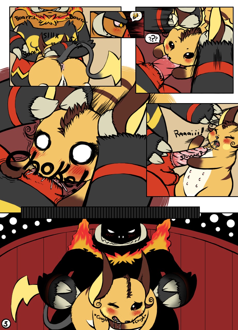 6_teats anthro anus arms_bent balls bent_arm comic dialogue dominant duo e621 ear_grab emboar erection extended_arm fellatio female female_penetrated fire flaming_hair flaming_mane forced forced_oral generation_1_pokemon generation_5_pokemon genitals grabbing_both_ears hand_on_another's_head hand_on_head hand_on_penis hands_on_ears head_grab hi_res larger_dom light_bulb male male/female male_penetrating male_penetrating_female mammal multi_teat nintendo one_eye_closed onomatopoeia oral oral_penetration oral_pull_out penetration penile penis pictographics pokemon pokemon_(species) pseudo_hair pseudo_mane pull_out question_mark raichu rape_face rathmutatio rodent sex short_snout size_difference snout sound_effects tail teats text touching_penis vulva