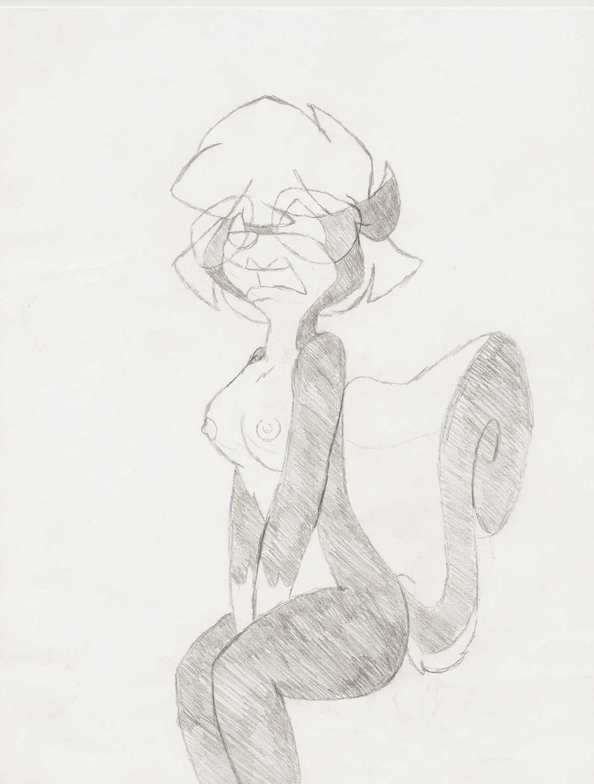anthro female heyo monochrome nude rule34 sabrina_conrad sabrina_online skunk solo webcomic