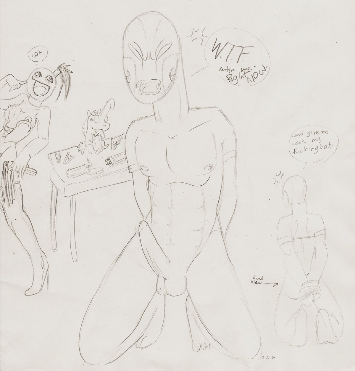2d abs angry athletic athletic_male aurra_sing bald bald_male barefoot bondage bound_arms bound_wrists breasts cad_bane clone_wars clothing completely_nude corset dialogue dildo duo duros english_text erection feet female femdom fit fit_male front_view hair high_ponytail interspecies leaving lol looking_away male male_focus multiple_views nude nude_male nudity palliduvan partial_female penis plain_background ponytail rear_view rule34 sex_toy speech_bubble standing star_wars straight swear table text traditional_media_(artwork) unicorn walking_away what