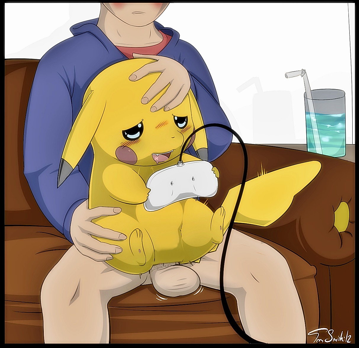 balls bestiality beverage blush bodily_fluids bottomless chair_position cleft_tail clothed clothing conditional_dnp controller drooling duo e621 erection feet female female_on_human female_penetrated feral feral_penetrated food from_behind_position fur furniture game_controller gaming gaming_while_penetrated generation_1_pokemon genital_fluids genitals hindpaw human human_on_feral human_penetrating human_penetrating_feral insomniacovrlrd interspecies male male/female male_on_feral male_penetrating male_penetrating_female mammal multitasking nintendo nude open_mouth orgasm paws penetration penile penile_penetration penis penis_in_vagina pikachu playing_video_game pokemon pokemon_(species) pokephilia rodent saliva sex sex_while_gaming sitting size_difference smaller_penetrated sofa tail teeth third-party_edit tongue vaginal vaginal_fluids vaginal_fluids_on_penis vaginal_penetration water yellow_body yellow_fur