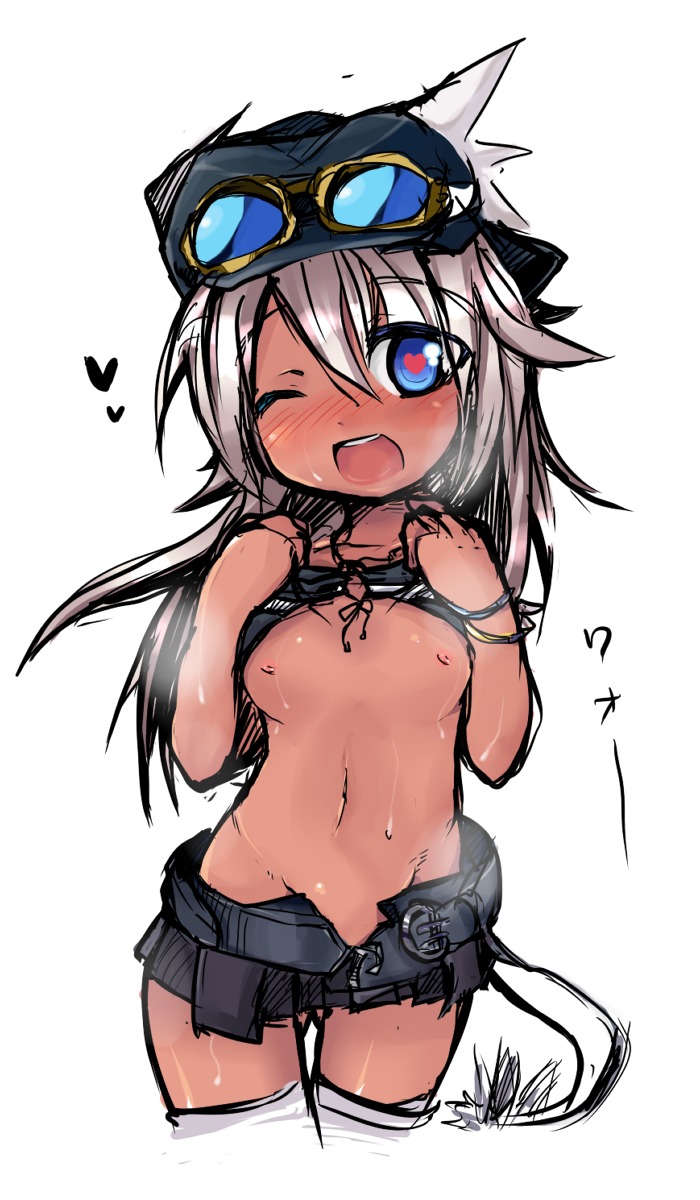 blush breasts clothes color female female_only front_view humanized nipples pokemon pokemon_bw rule34 solo standing tagme wink zebstrika