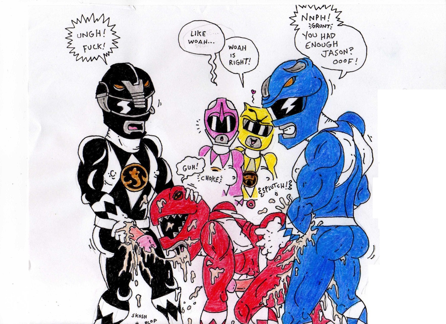 2girls 3boys billy_cranston black_ranger blue_ranger cum cum_explosion fellatio female gay jason_lee_scott kimberly_hart male male/male male_focus male_penetrating_male mighty_morphin_power_rangers pink_ranger power_rangers red_ranger rule34 threesome trini_kwan yaoi yellow_ranger zack_taylor