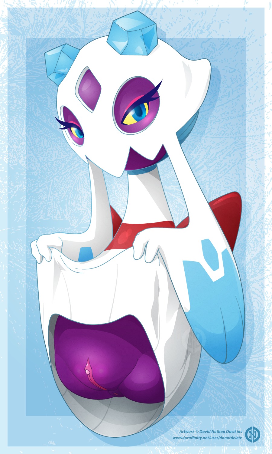 clothes color female female_only feral froslass pokemon purple_skin pussy rule34 solo tagme vulva