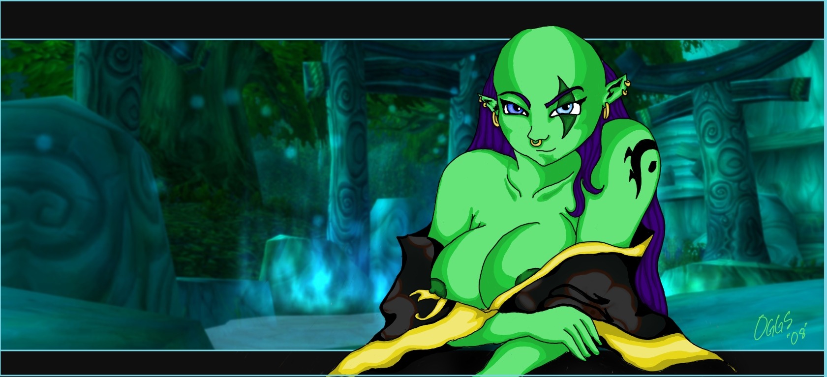 black_hair female green_skin orc orc_(warcraft) orc_female rule34 solo solo_female world_of_warcraft