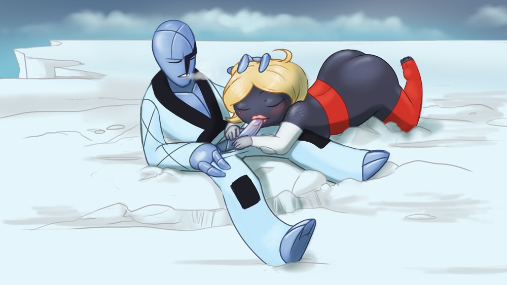 1boy 1girls color dageki erection fellatio female gasmask humanoid interspecies jynx male nintendo oral oral_sex penis penis_out pokemon pokemon_(species) rougela rule34 sawk smooth_penis straight toony