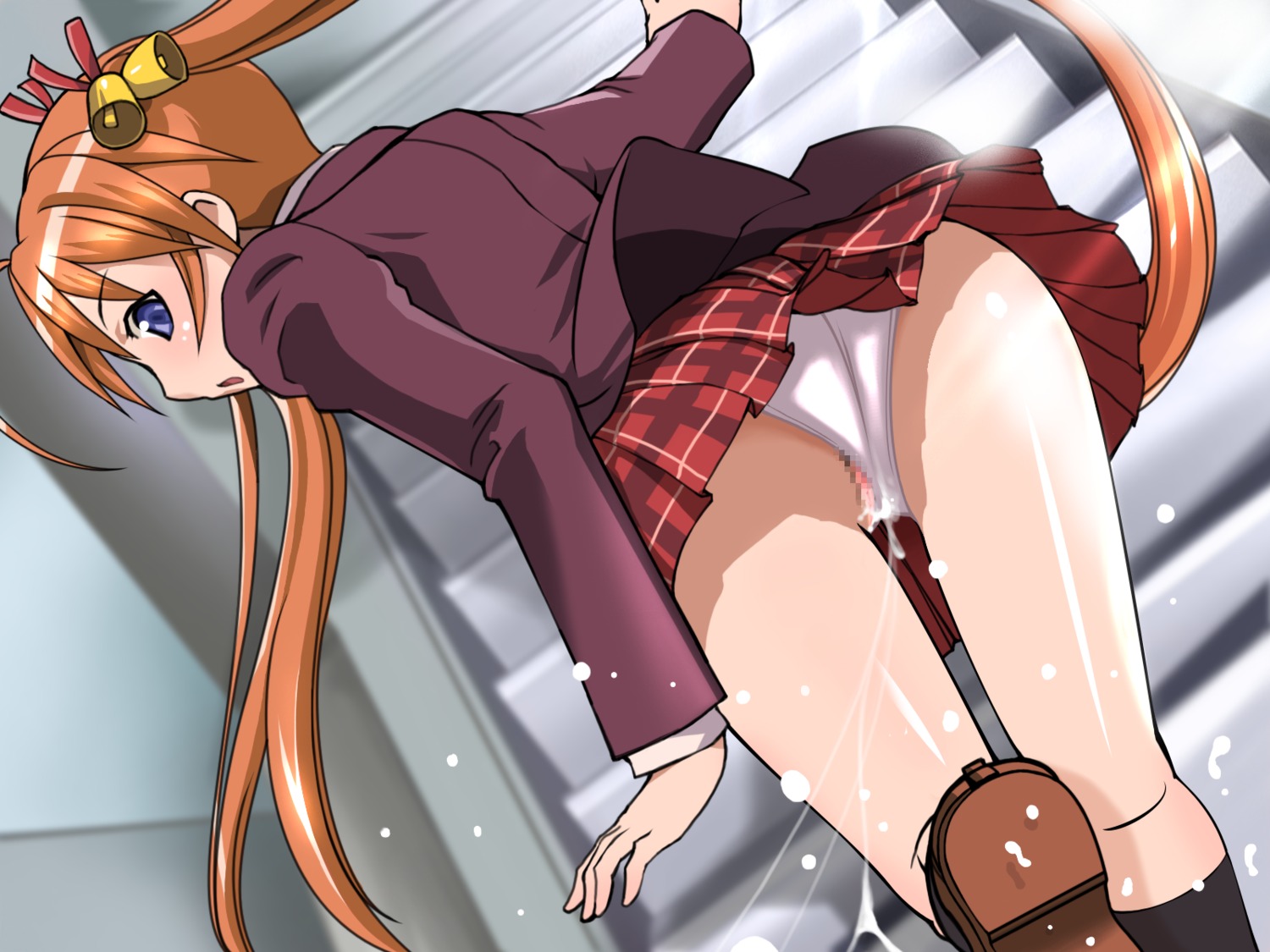 blush censored clothing female highres kagurazaka_asuna mahou_sensei_negima! panties rule34 school_uniform skirt trinitron_cg underwear