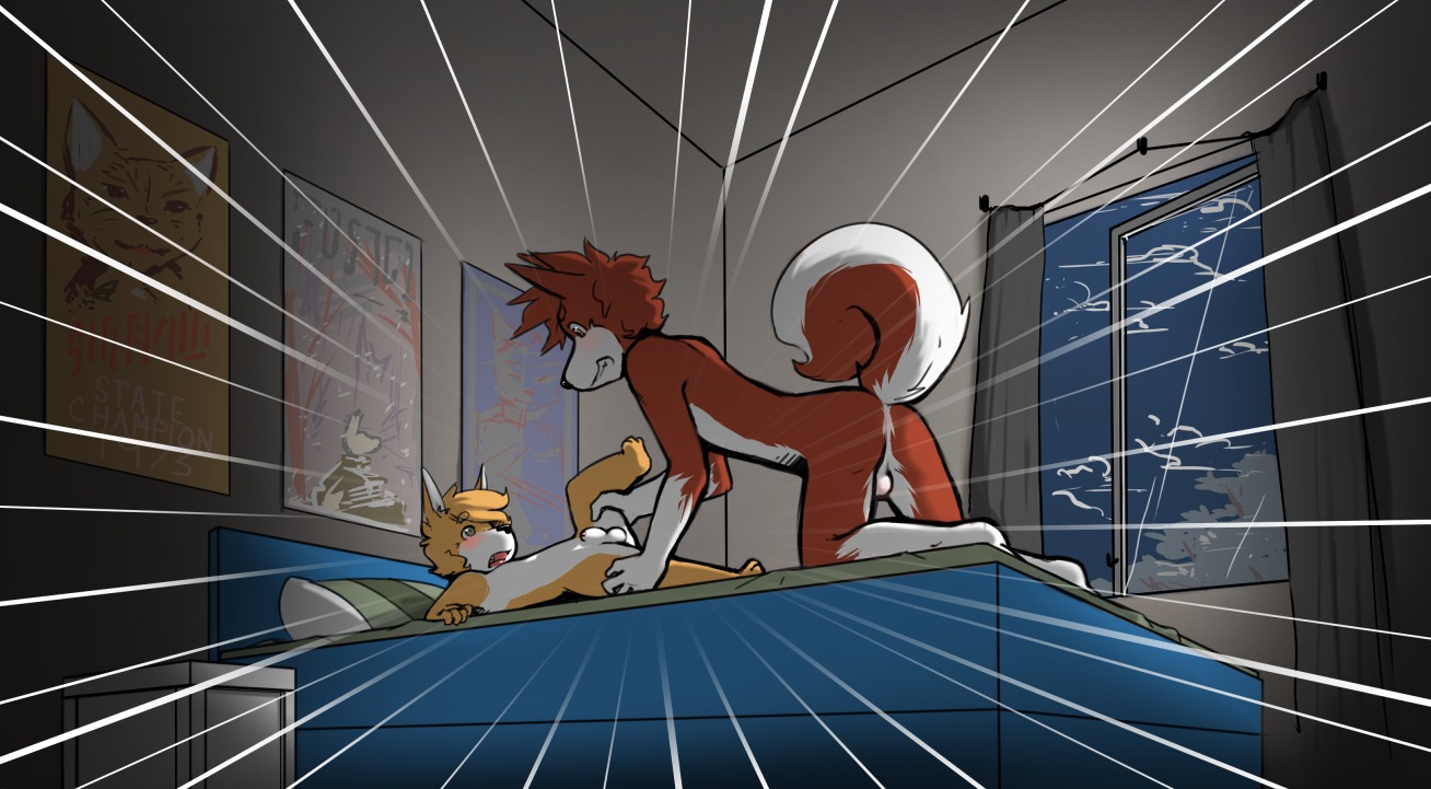 adolescent adolescent_on_toddler age_difference akita animal_genitalia anthro backsack balls bed bedroom blush butt canid canine canis domestic_dog duo e621 fangs forced fully_sheathed fur furniture genitals hair harmarist herding_dog imminent_sex kaoru_(kitaness) larger_male leg_grab male male/male mammal mek_(harmarist) nude_anthro nude_male orange_body orange_fur pastoral_dog penis penis_tip pillow poster raised_tail rape rape_face red_body red_fur sex sheath size_difference smaller_male spitz spread_legs spreading surprised tail teeth toddler welsh_corgi window young young_anthro