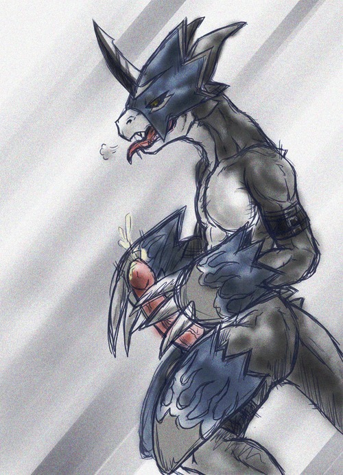 abs alternate_color anthro armor bandai_namco biceps biped black_body black_skin blue_body blue_skin bodily_fluids breath butt claws clothing cum cumshot digimon digimon_(species) dragon e621 ejaculation erection fakemon flamedramon genital_fluids genitals gloves grey_background handwear humanoid_genitalia humanoid_penis looking_down male mask masturbation masuraoshi muscular muscular_anthro muscular_male mythological_creature mythological_scalie mythology orgasm pecs penile penile_masturbation penis scalie sharp_teeth simple_background solo standing tail teeth tongue tongue_out yellow_eyes