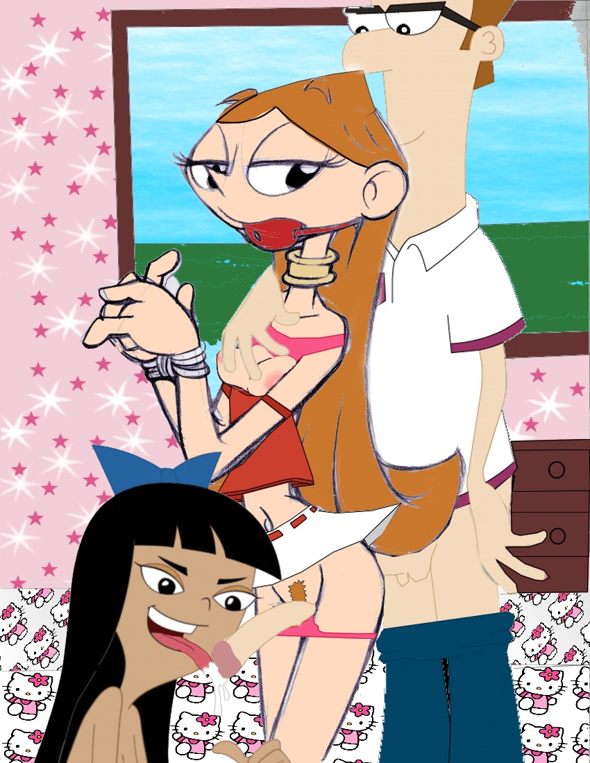 bondage breasts candace_flynn disney female futanari gag gagged human intersex lawrence_fletcher male nipples penis phineas_and_ferb rule34 stacy_hirano step-incest stepdaughter stepfather stepfather_and_stepdaughter tagme