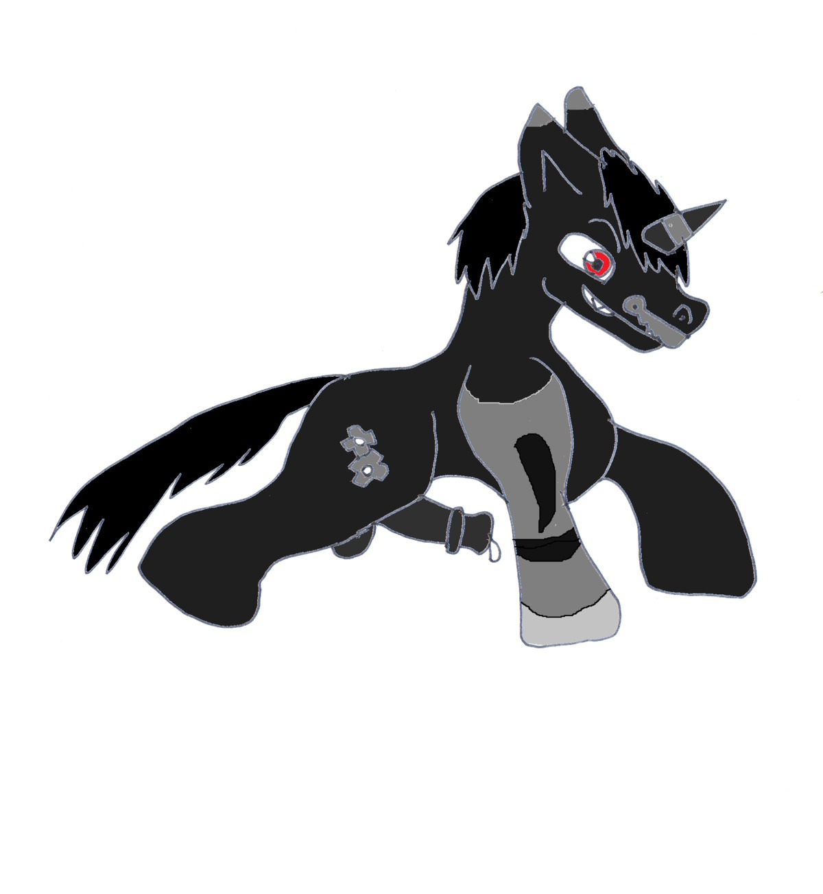 black_hair cutie_mark e621 equid equine erection gear genitals hair hasbro hi_res horn horse male mammal my_little_pony nude pd123sonic pd345sonic penis pony red_eyes simple_background solo white_background