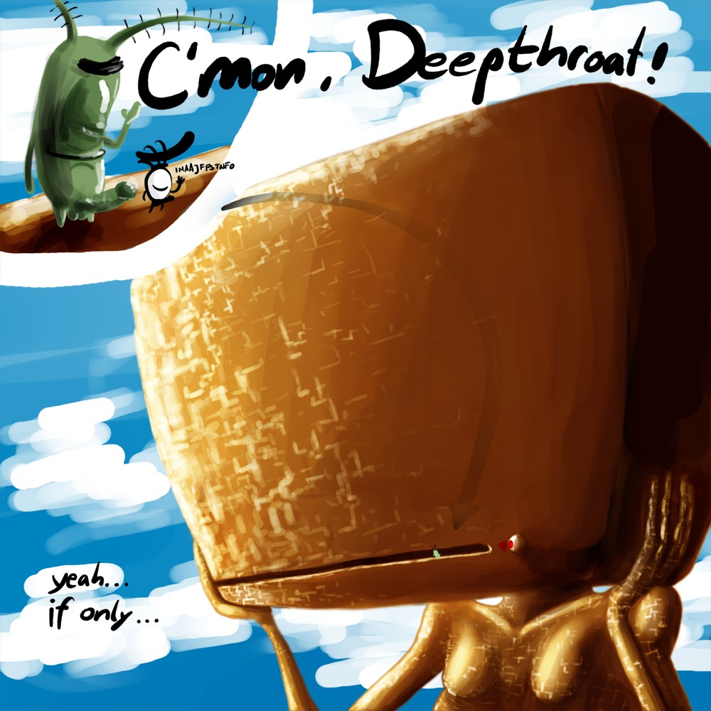 deep_thought female imaajfpstnfo literature male nickelodeon rule34 sheldon_j._plankton smooth_skin spongebob_squarepants the_hitchhiker's_guide_to_the_galaxy what