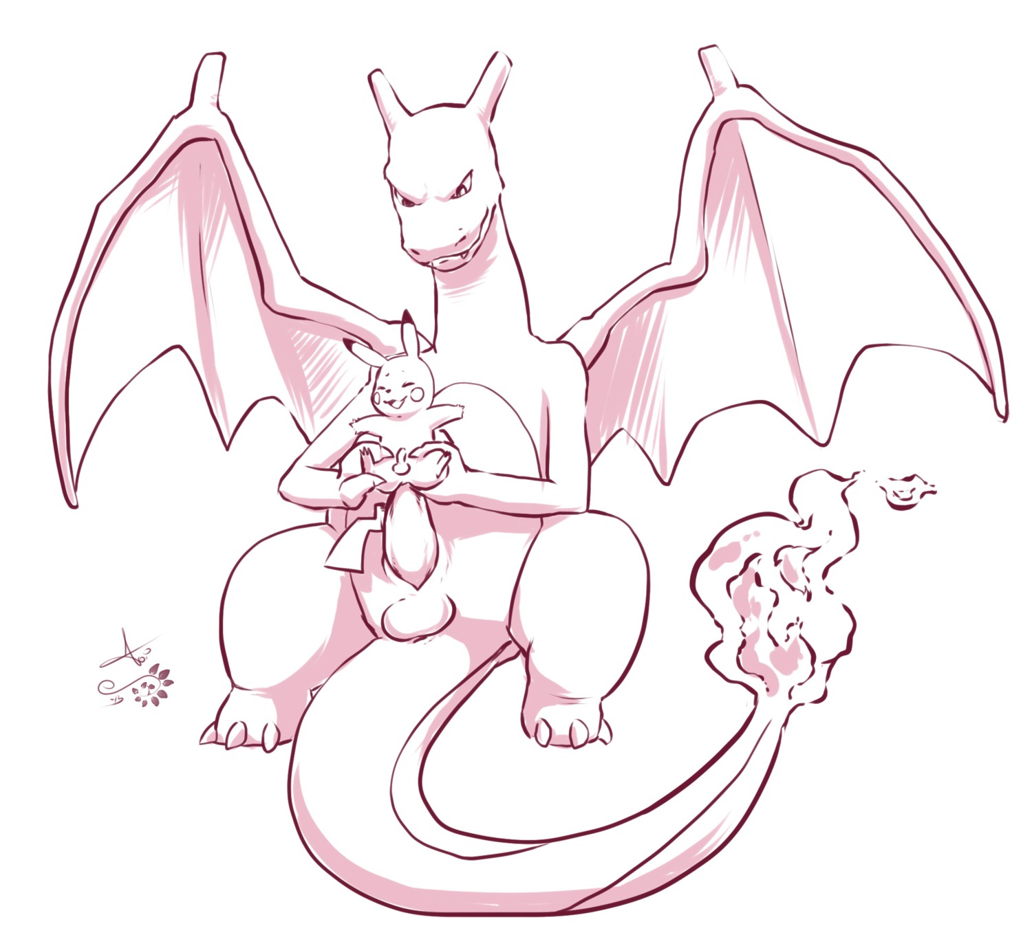 2013 anal anal_penetration aogami balls charizard dominant dragon duo e621 erection feral fire flaming_tail fleshlight_position generation_1_pokemon genitals hi_res larger_dom larger_male male male/male male_penetrated male_penetrating male_penetrating_male mammal membrane_(anatomy) membranous_wings monochrome mythological_creature mythological_scalie mythology nintendo nude penetration penis pikachu pokemon pokemon_(species) rodent scalie sex size_difference smaller_male tail wings