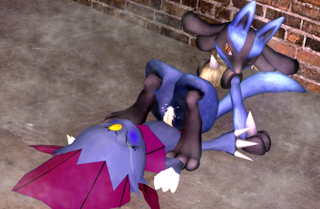 32d 3d_(artwork) ambiguous_gender anthro black_body black_fur blue_body blue_fur bodily_fluids canid canine cum digital_media_(artwork) duo e621 forced fur generation_4_pokemon genital_fluids grandfathered_content lucario male mammal nintendo pokemon pokemon_(species) rape sex weavile yellow_body yellow_fur