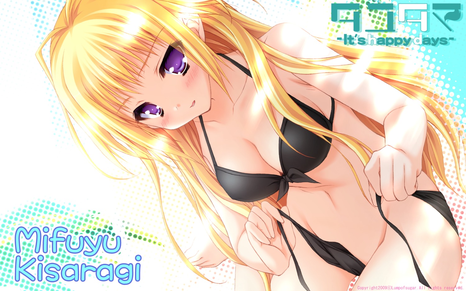 bikini female kisaragi_mifuyu lump_of_sugar mizugi moekibara_fumitake rule34 tayutama undressing wallpaper