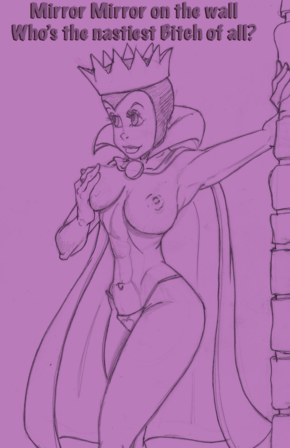 disney disney_villains female jughead13155 monochrome nipples rule34 sketch snow_white_and_the_seven_dwarfs_(1937_film) tagme the_evil_queen