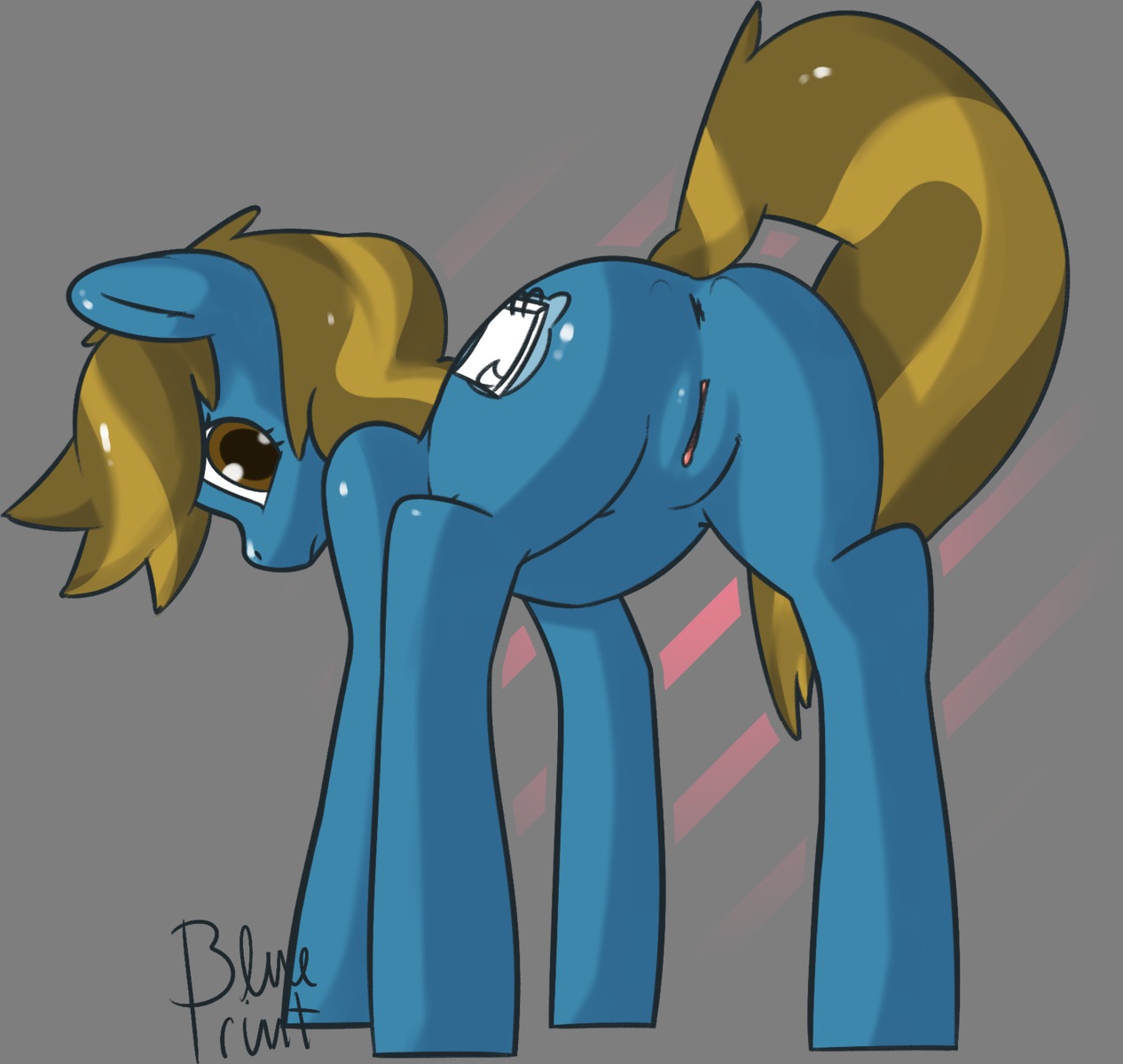 alpha_channel anus blonde_hair blue_body blue_fur blueprint_(artist) blueprint_(character) butt cutie_mark digital_media_(artwork) e621 equid equine female feral fur genitals hair hasbro hi_res horse mammal my_little_pony pony presenting presenting_hindquarters quadruped shaded solo tail vulva