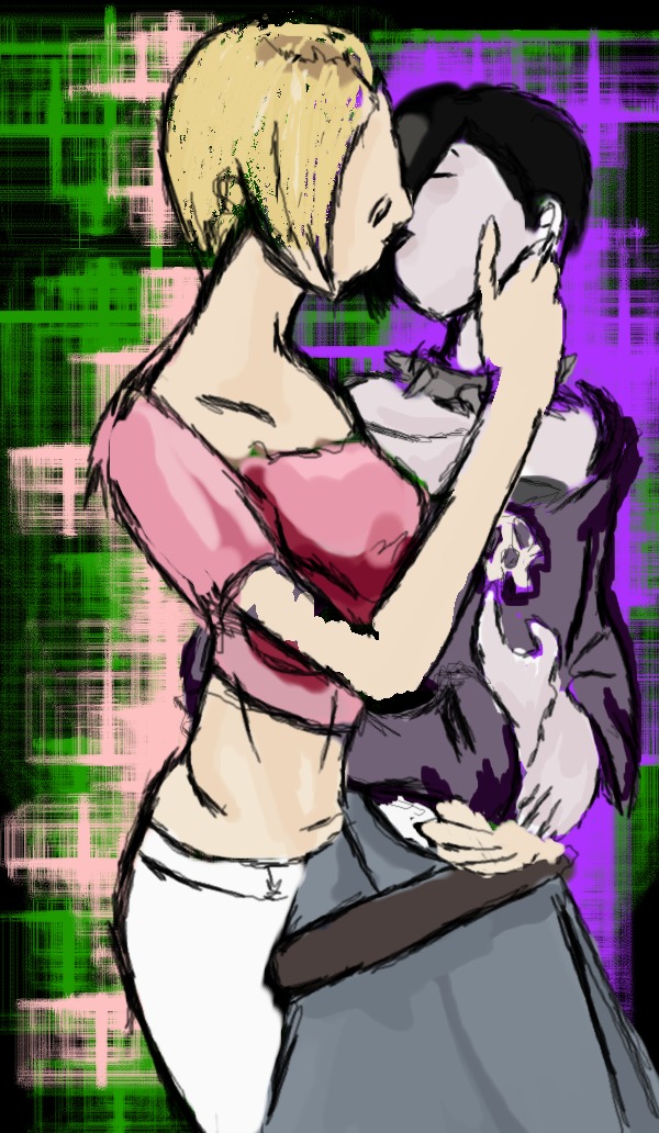 2girls blonde_hair carrie_roseburg clothed clothing female goth jennifer_sweeny kissing monster_madness multiple_females multiple_girls nineteenth_(artist) rule34 tagme yuri