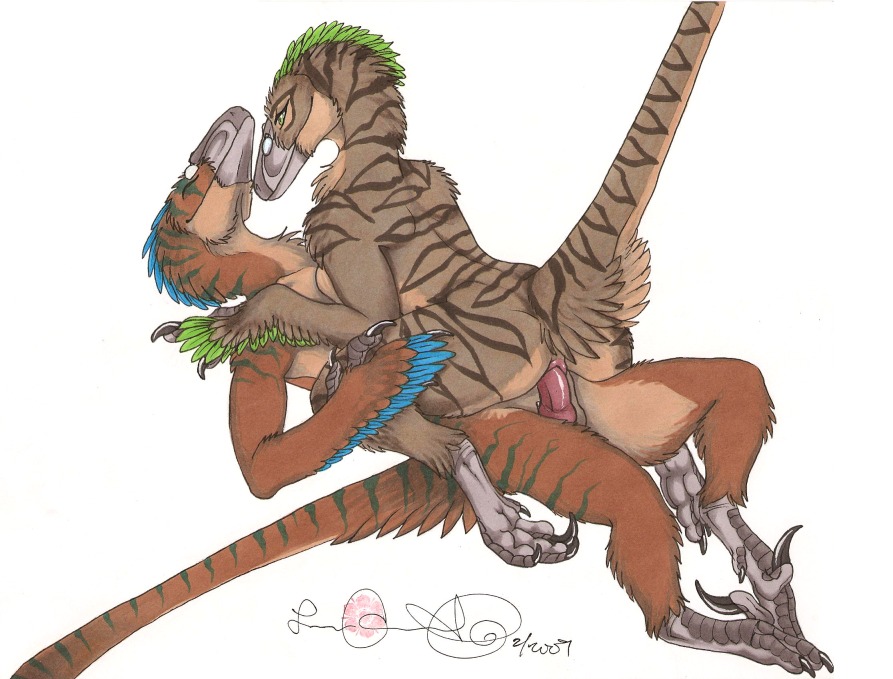 animal_genitalia anthro brown_body butt cayro claws cloaca cloacal cloacal_penetration cloacal_penis deinonychus dinosaur dromaeosaurid duo e621 epicwang erection eyes_closed eyewear feathered_dinosaur feathered_scalie feathers feet female female_on_top female_penetrated from_front_position genitals glasses green_eyes hindpaw ixerin_(character) lying male male/female male_on_bottom male_penetrating male_penetrating_female nude on_back on_bottom on_top paws penetration penile penis prehistoric_species raised_tail reptile reverse_missionary_position romantic romantic_couple round_cloaca saurischian scalie sex sickle_claw simple_background stripes tail theropod toe_claws velociraptor white_background