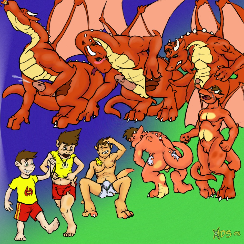 cum dragon feral human male masturbation penis rule34 scalie torn_clothing transformation wings xids