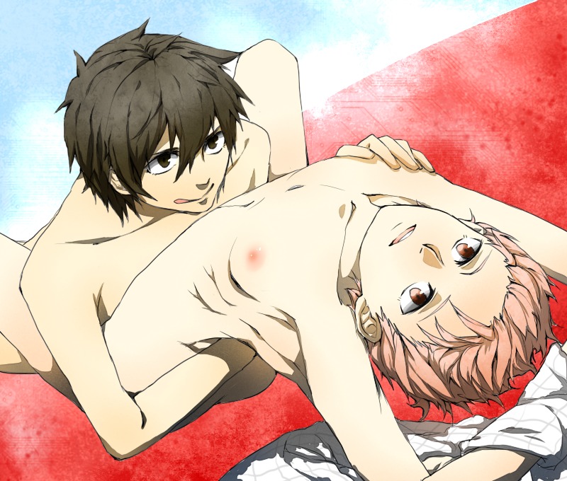 >:) >:q 2boys :) :q armpits arms_up artist_request bare_arms bare_shoulders black_eyes black_hair closed_mouth collarbone couple fairy_tail from_above gray_fullbuster hair_between_eyes head_back hug human human_only leaning leaning_back licking_lips looking_at_another looking_at_viewer looking_up lying lying_on_person male male_only moaning multiple_boys multiple_males natsu_dragneel naughty_face nude on_stomach open_mouth pink_hair red_eyes round_teeth rule34 short_hair sitting smile tongue tongue_out upper_teeth yaoi