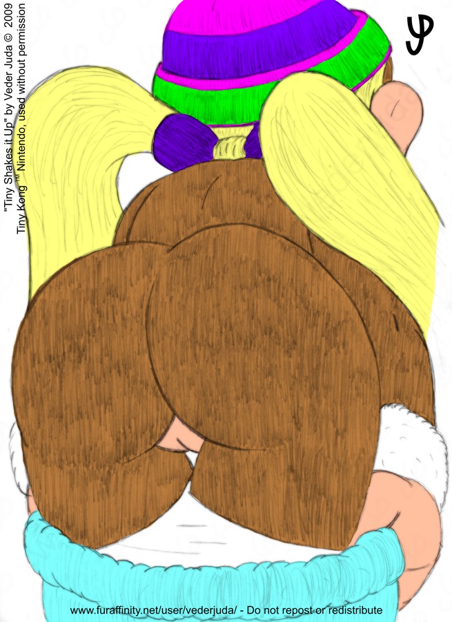 2009 anthro ass ass_focus bayunjoe bending_over bent_over big_ass big_butt close-up color donkey_kong_(series) fat_ass female female_only furry furry_female furry_only huge_ass kong monkey monkey_girl nintendo rule34 solo tiny_kong wide_hips