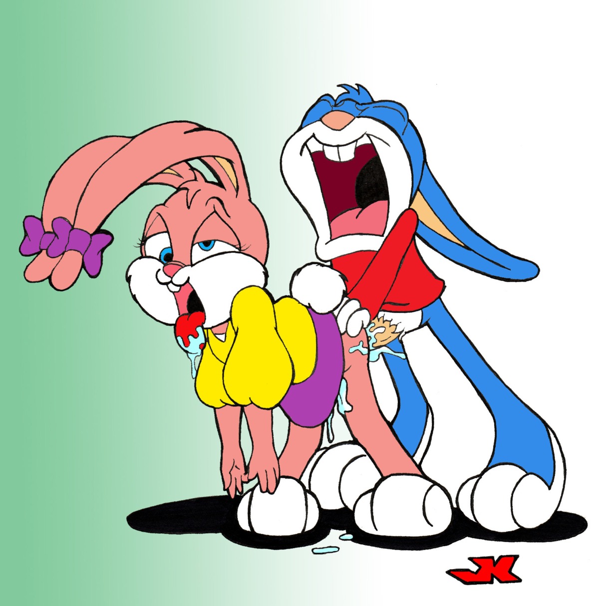 anthro babs_bunny buster_bunny female fur furry jk male mammal rabbit rule34 straight tagme tiny_toon_adventures uncensored