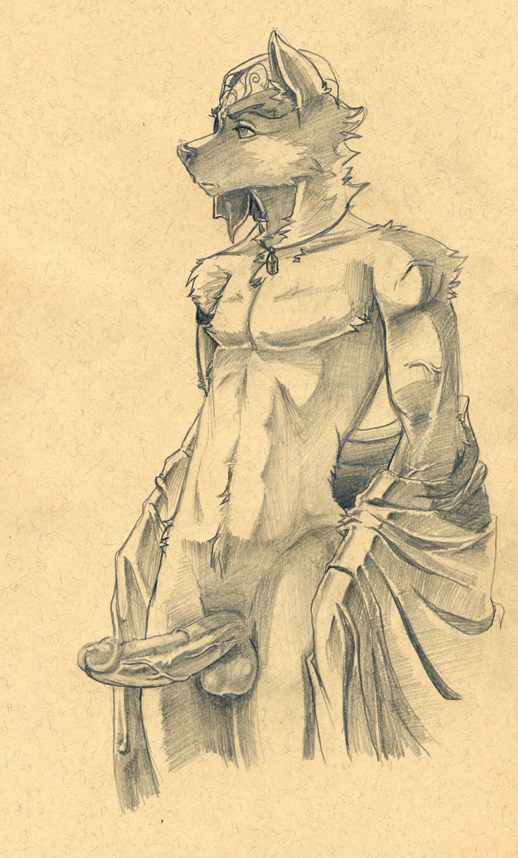 2011 anthro balls big_penis biped canid canine canis circumcised clothing collar domestic_dog e621 erection fur genitals glans graphite_(artwork) hat headgear headwear hi_res humanoid_genitalia humanoid_penis jewelry kerchief looking_away male mammal monochrome necklace nude penis portrait sepia simple_background solo standing three-quarter_portrait toned_paper traditional_media_(artwork) tush_(artist) undressing vein