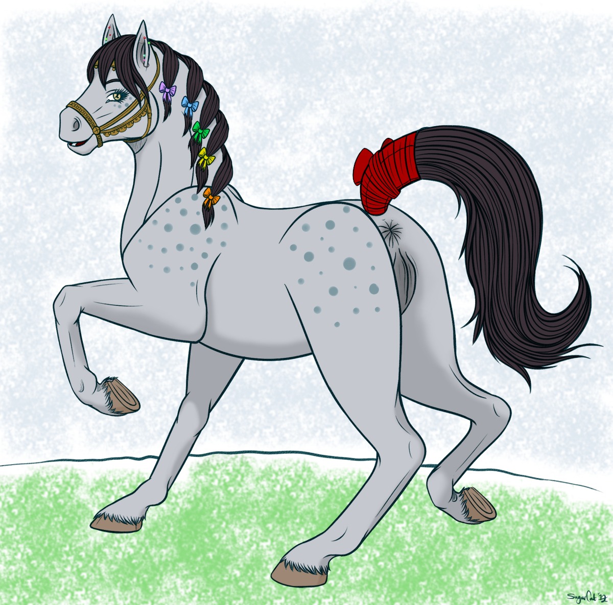2012 anus e621 equid equine female feral genitals hooves horse looking_at_viewer mammal quadruped solo stranger_furry sugarcat tail vulva