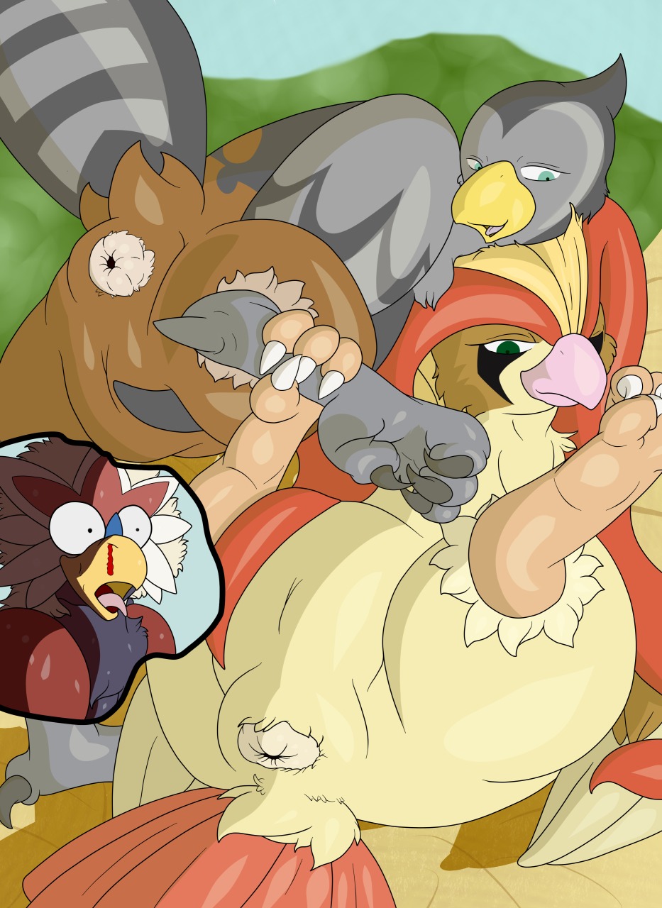 avian bird braviary female feral flygon_(artist) lloyd nintendo pidgeot pokemon pokemon_(species) rule34 unfezant unfezant_(female)