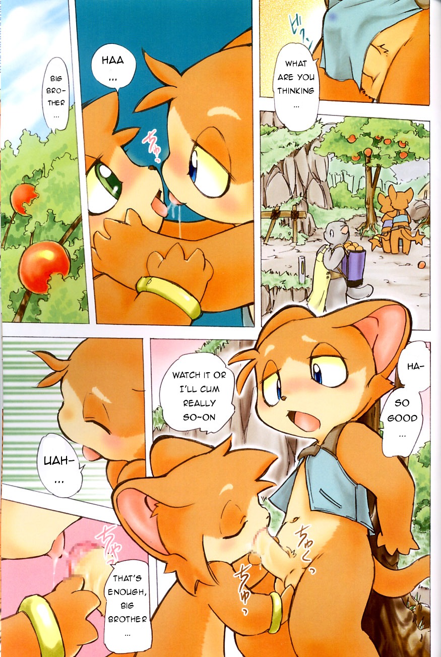 2002 anthro anthro_on_anthro ball_fondling balls blue_eyes bodily_fluids brother_(lore) brother_and_sister_(lore) censored clothed clothed_female clothed_male clothing cola_(momiji_yu-ga) comic dialogue domestic_cat duo_focus e621 english_text erection erection_under_clothing felid feline felis fellatio female fondling food fruit genitals gold_(metal) green_eyes group hi_res incest_(lore) kissing male male/female mammal midriff momiji_yu-ga mosaic_censorship navel oral oral_penetration outside penetration penile penis pepsi_(momiji_yu-ga) plant public public_exposure public_sex ring saliva saliva_string sex sibling_(lore) sister_(lore) tail tenting text tongue young young_on_young