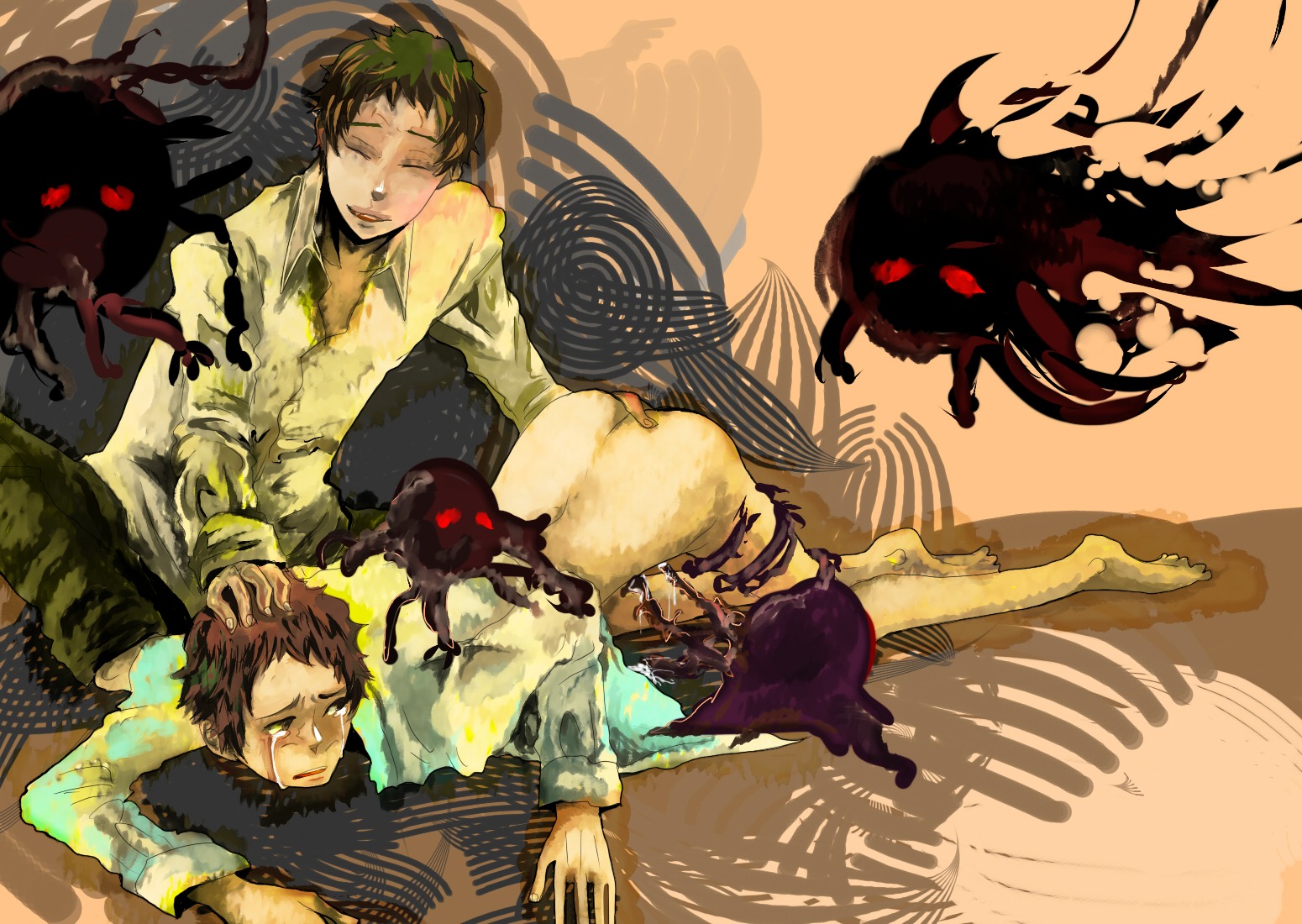 male male_only megami_tensei persona persona_4 rule34 selfcest tagme tohru_adachi yaoi