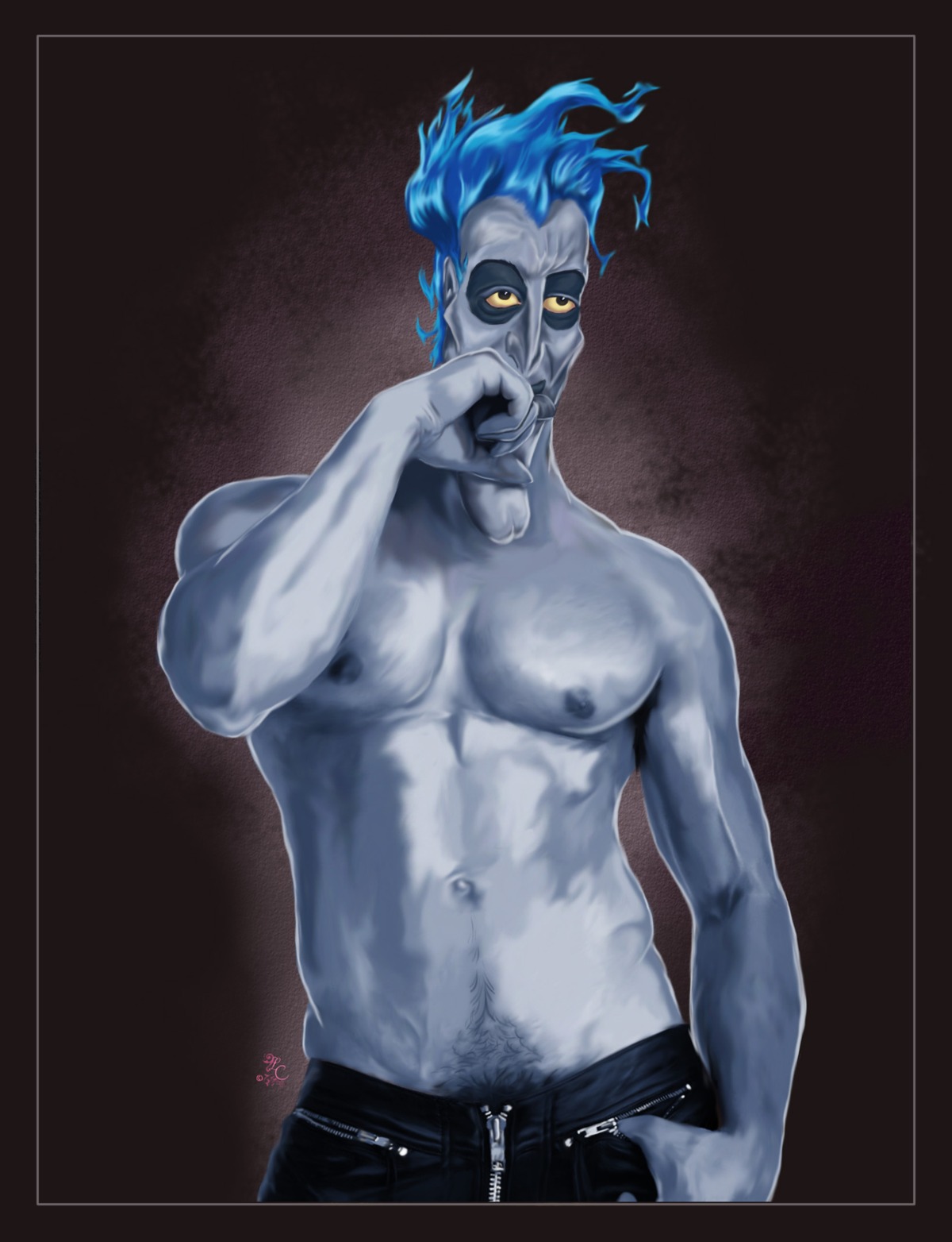1boy disney greek_mythology hades_(hercules) hercules_(disney) male male_only monster_boy nipples rule34 solo