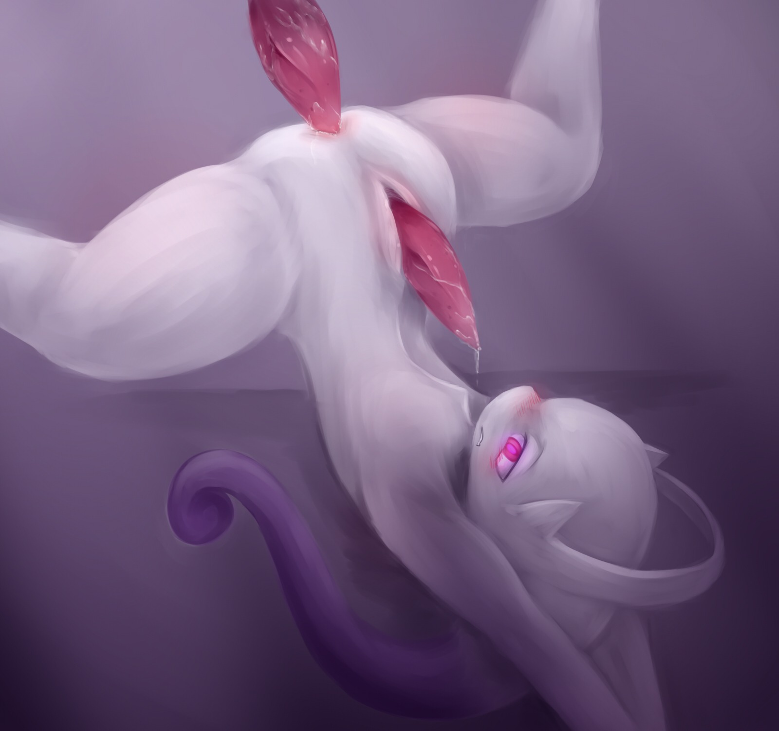 anal anal_penetration animal_genitalia anthro anus bald bdsm bodily_fluids bondage bound butt cum cum_on_penis cum_string disembodied_penis dominant dominant_male duo e621 erection generation_6_pokemon genital_fluids genital_slit genitals glistening hi_res legendary_pokemon male male/male male_penetrated male_penetrating male_penetrating_male mega_evolution mega_mewtwo mega_mewtwo_y nintendo nude nurinaki orgasm penetration penis pink_eyes pink_penis pokemon pokemon_(species) purple_background raised_leg sex shadow simple_background solo_focus spread_legs spreading submissive submissive_male tapering_penis vein white_body white_skin