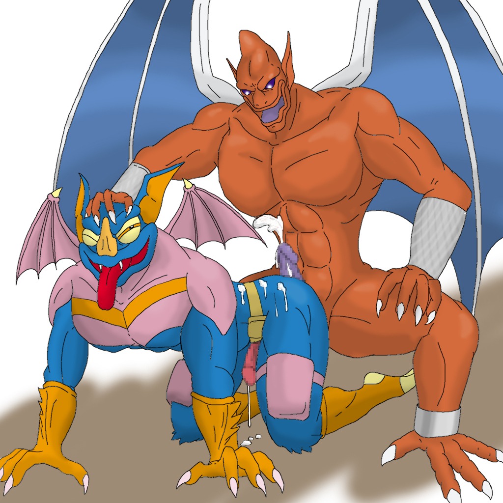 2boys 4_fingers 4_toes boner crossover cum demon's_crest erect_penis erection firebrand ghosts_n_goblins ghouls_n_ghosts hot_dogging male male/male male_only multicolored_body muscles nude penis red_arremer rule34 sex teenage_mutant_ninja_turtles wingnut wings