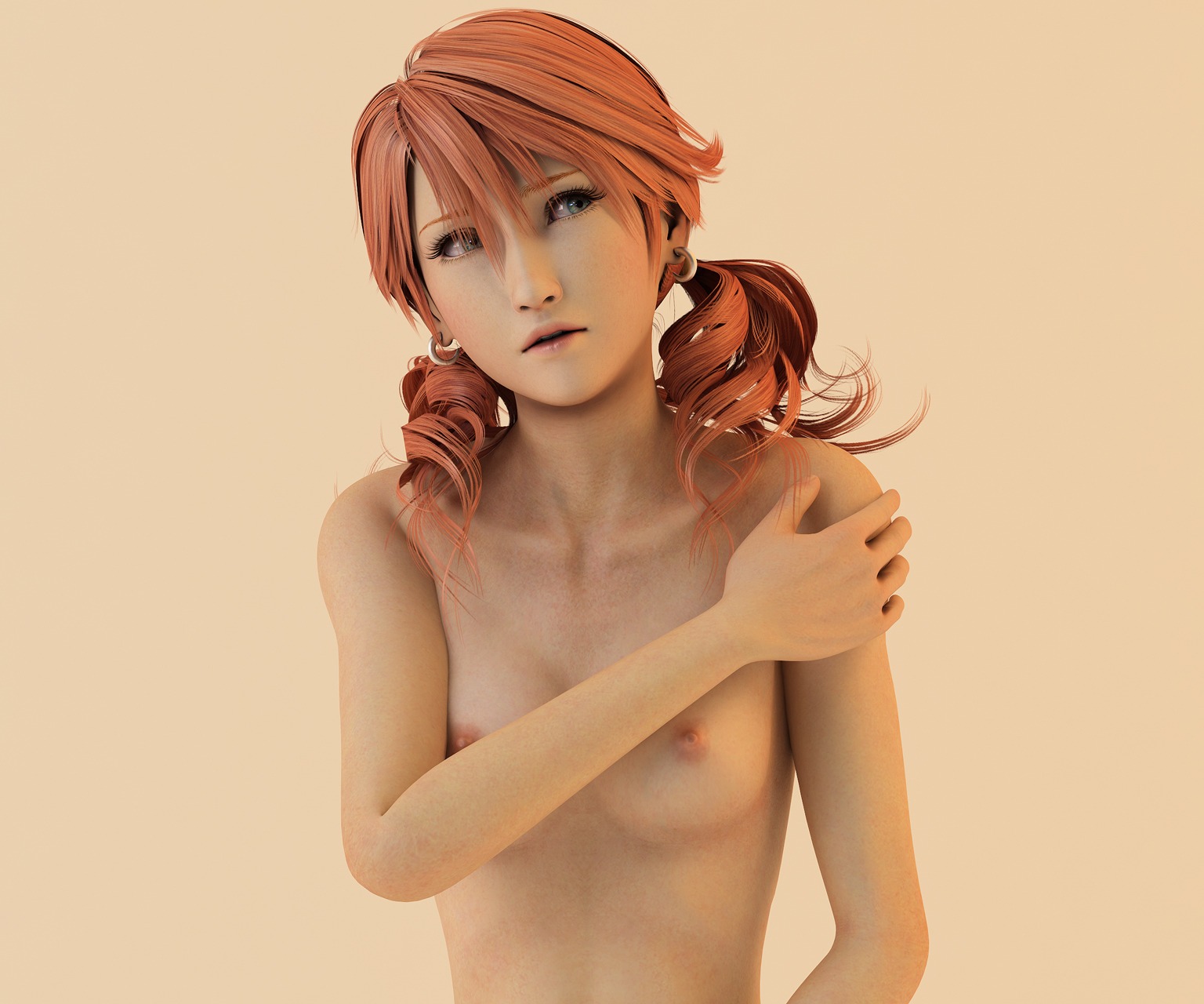 3d female final_fantasy final_fantasy_xiii oerba_dia_vanille rule34 shy tied_hair twintails