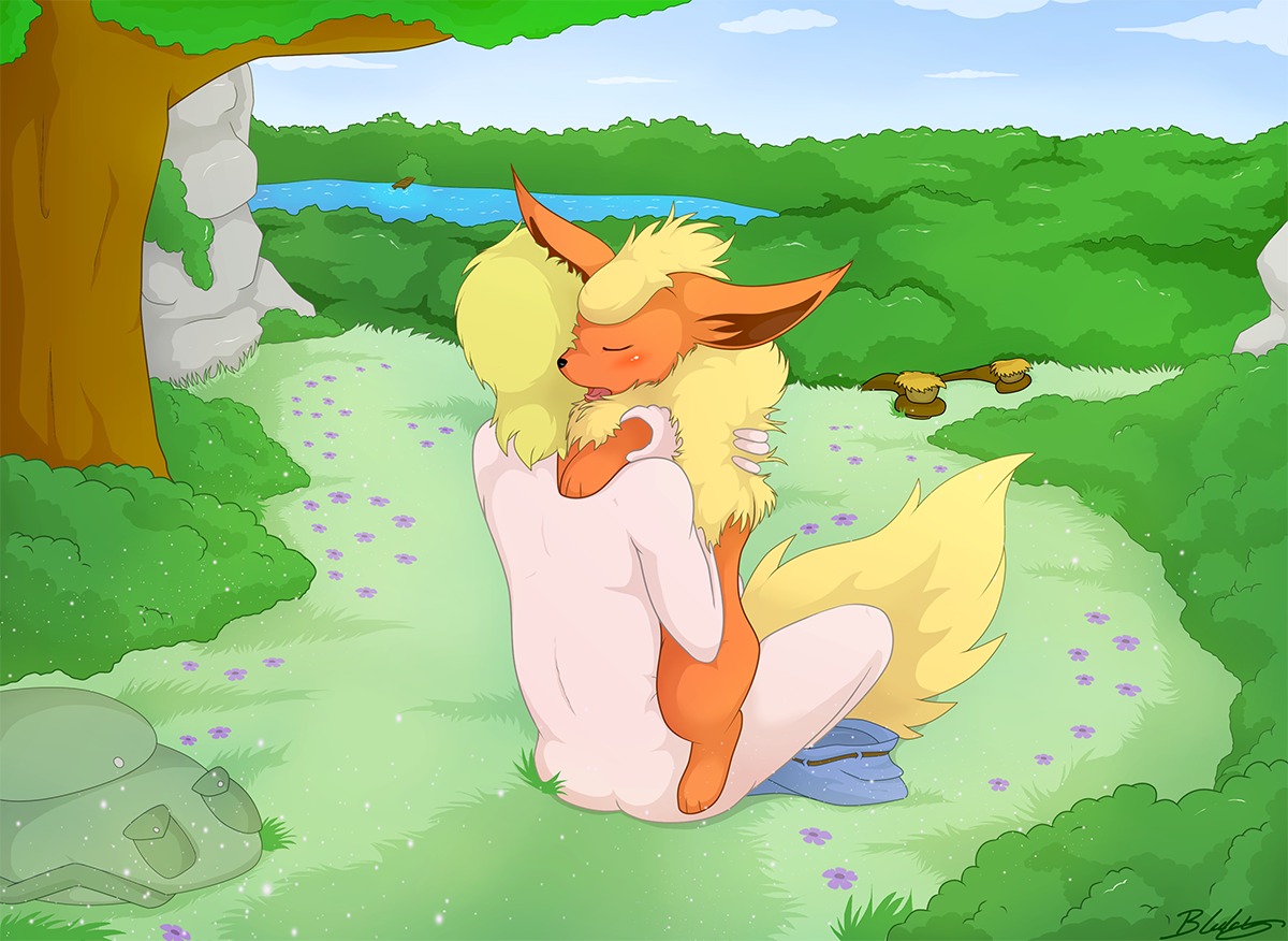ass blackfury closed_eyes color eeveelution female feral flareon fur human human_on_feral interspecies male nintendo nude pokemon pokemon_(species) pokephilia realistic_animal rule34 sitting size_difference tagme zoophilia