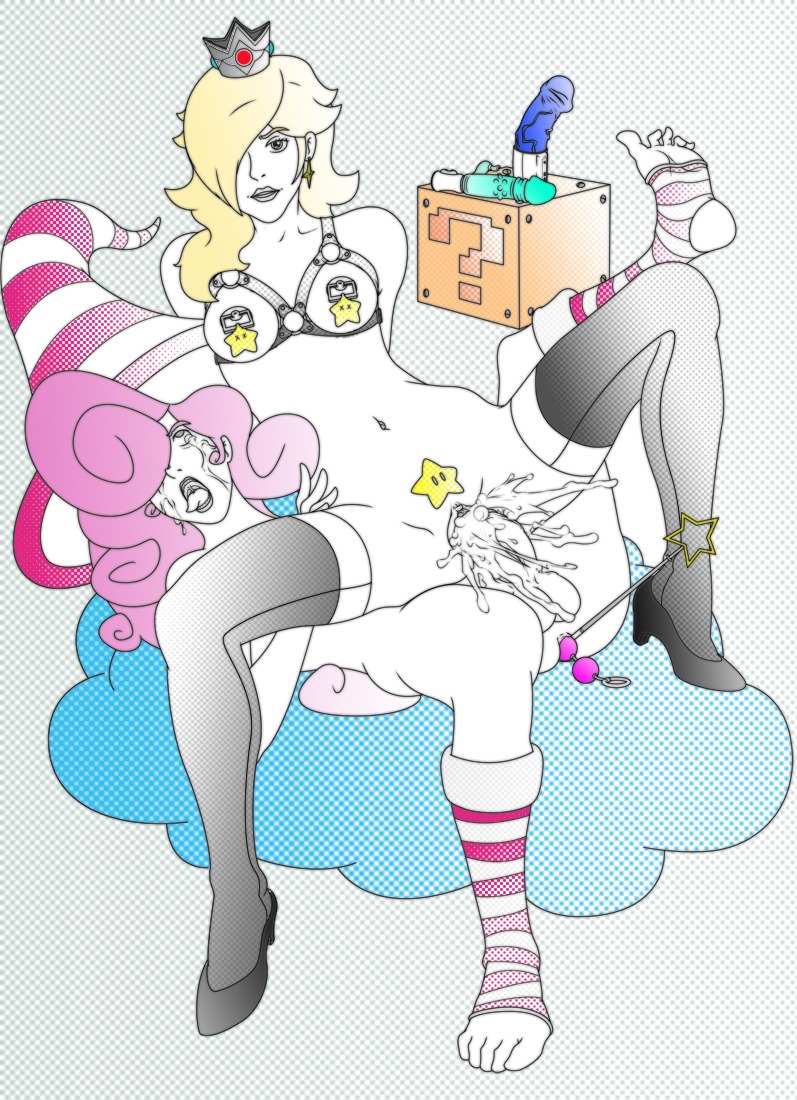 1boy 1girls ?_block anal_beads androgynous areola balls breasts crossdressing erect_nipples female femboy femboy_on_female girly hair_over_one_eye high_heels human male male/female mario_(series) monochrome nintendo nipple_ring nipples paper_mario paper_mario:_the_thousand-year_door partially_colored penis princess_rosalina rule34 seror stockings straight super_mario_bros. tears testicles thighhighs tongue tongue_out vivian_(paper_mario)