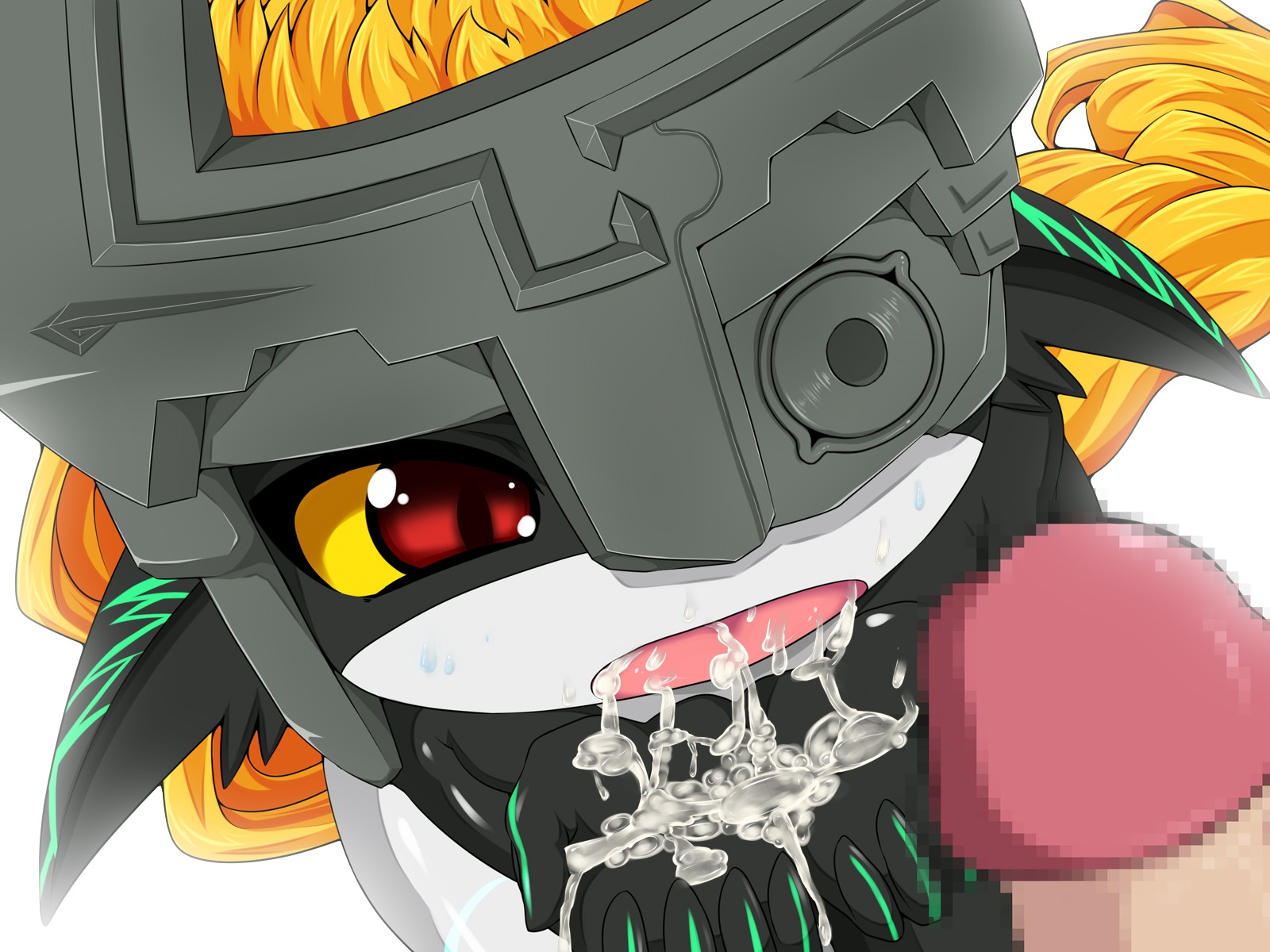 1boy 1girls after_fellatio after_sex amau_(artist) censored cum cum_in_hands cum_in_mouth cum_inside duo female highres imp imp_midna looking_at_penis male midna mosaic_censoring penis princess red_eyes rule34 the_legend_of_zelda twili twilight_princess white_background yellow_sclera