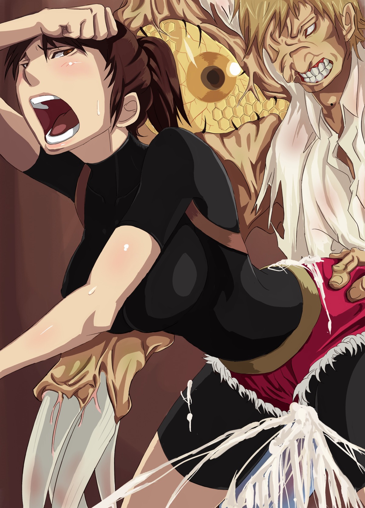claire_redfield female human male monster monster_on_female resident_evil resident_evil_2 rule34 shang straight tagme william_birkin